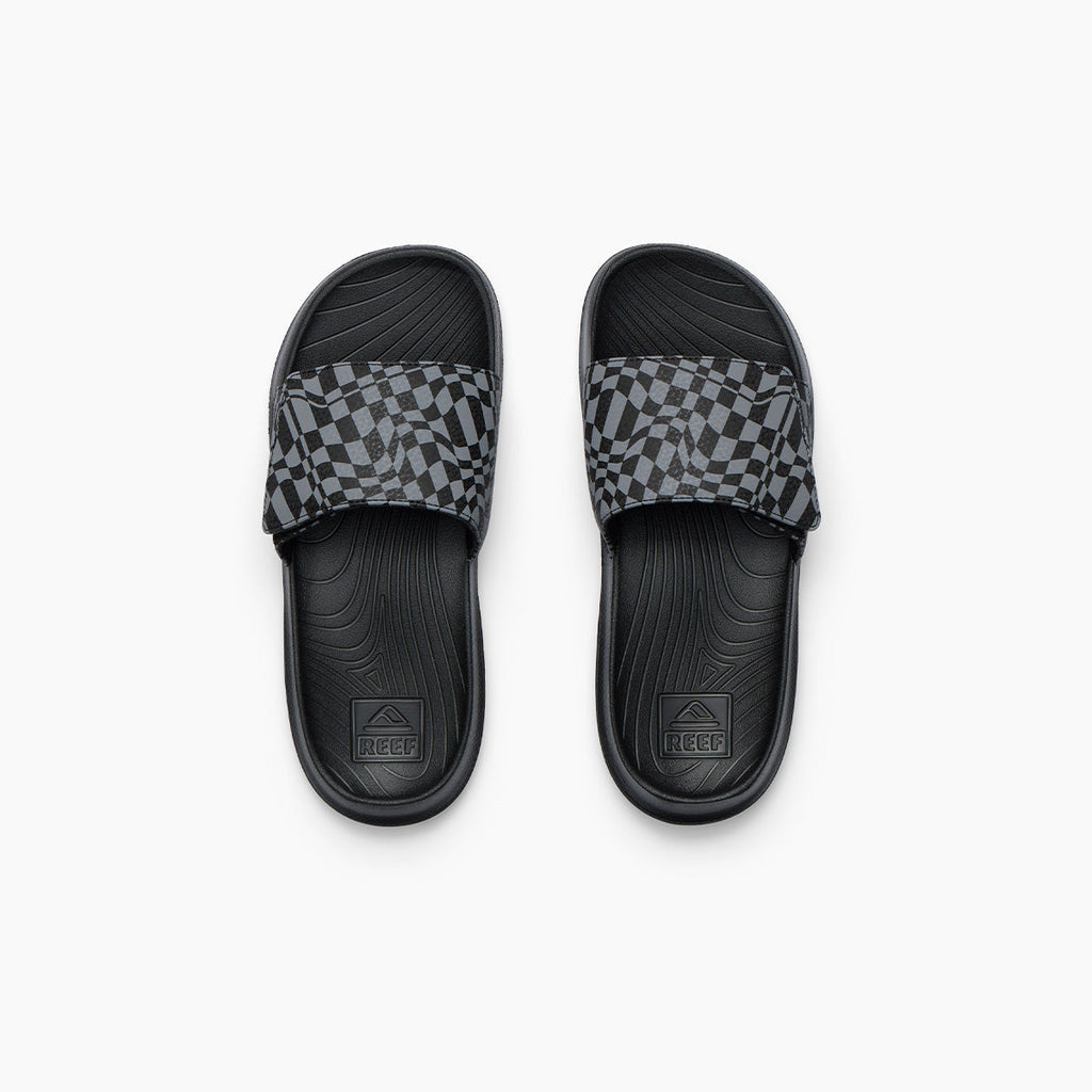 Kids Salty Slide - Black Swell Checker