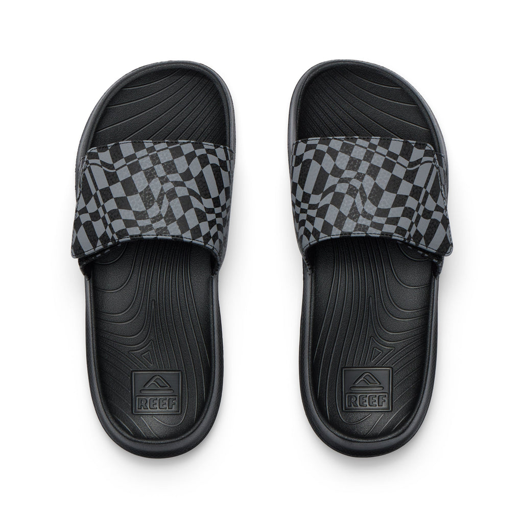 Kids Salty Slide - Black Swell Checker