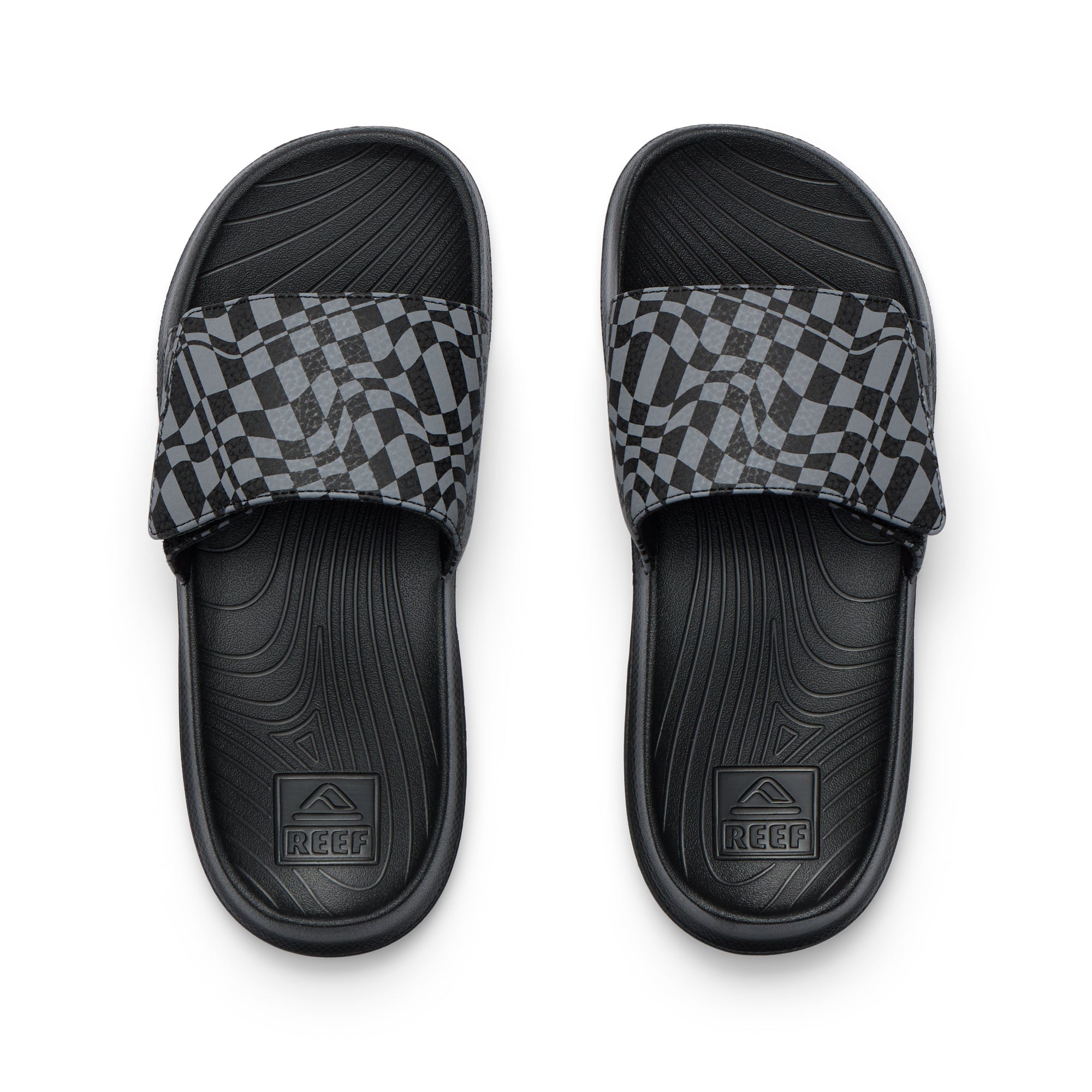 Kids Salty Slide - Black Swell Checker